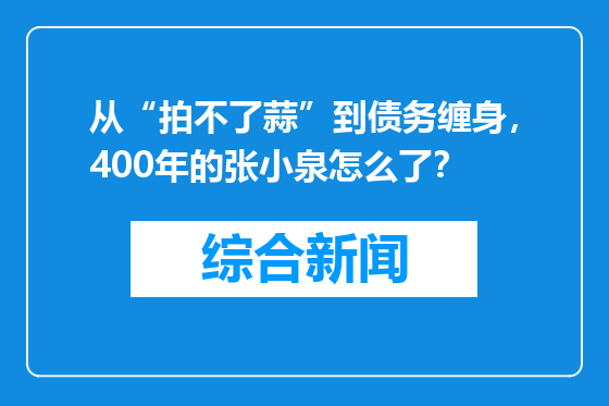 从“拍不了蒜”到债务缠身，400年的张小泉怎么了？