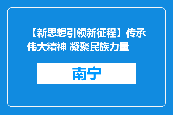 【新思想引领新征程】传承伟大精神 凝聚民族力量