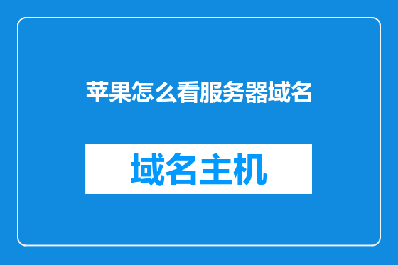 苹果怎么看服务器域名