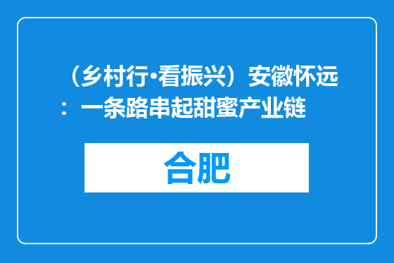 （乡村行·看振兴）安徽怀远：一条路串起甜蜜产业链