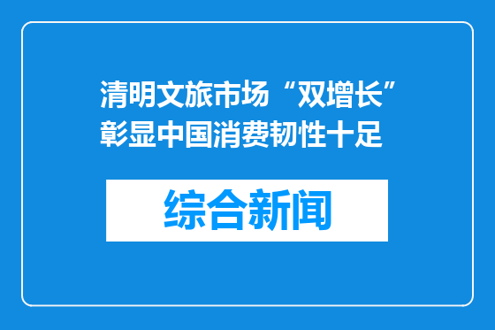 清明文旅市场“双增长”彰显中国消费韧性十足