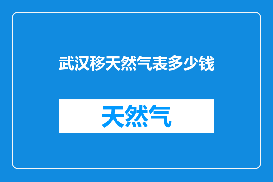 武汉移天然气表多少钱