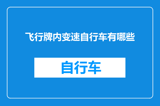 飞行牌内变速自行车有哪些