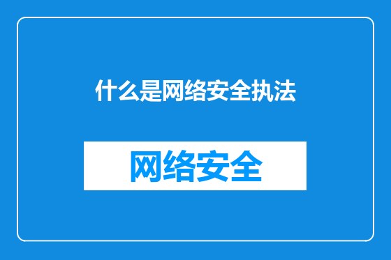 什么是网络安全执法