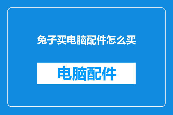 兔子买电脑配件怎么买