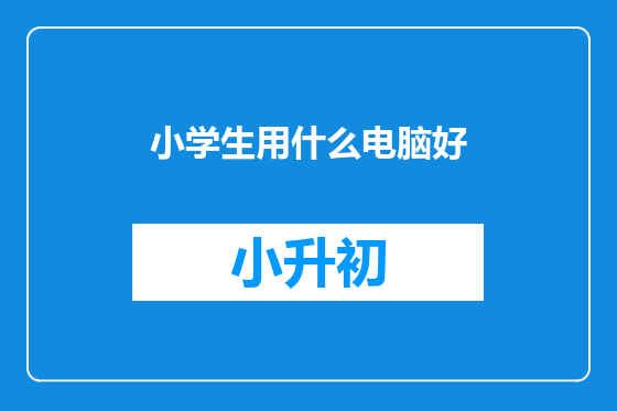 小学生用什么电脑好