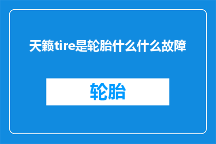 天籁tire是轮胎什么什么故障