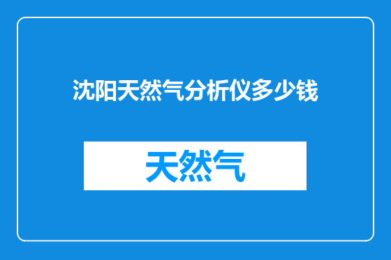 沈阳天然气分析仪多少钱