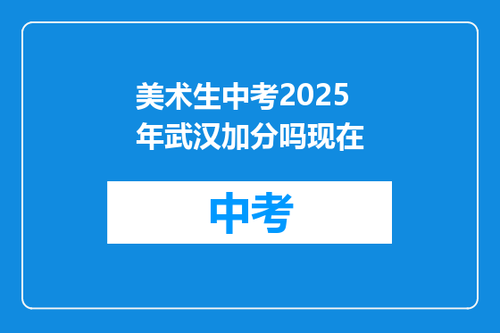 美术生中考2025年武汉加分吗现在