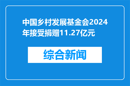 中国乡村发展基金会2024年接受捐赠11.27亿元