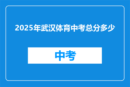 2025年武汉体育中考总分多少