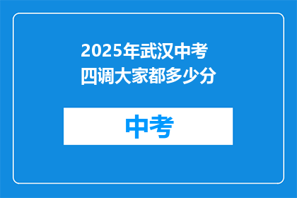 2025年武汉中考四调大家都多少分