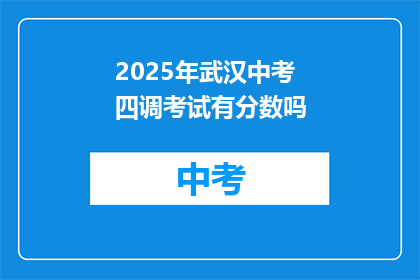 2025年武汉中考四调考试有分数吗