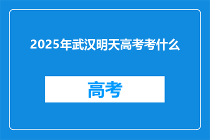 2025年武汉明天高考考什么