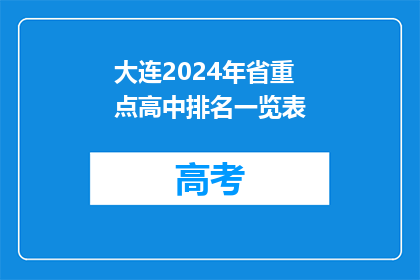 大连2024年省重点高中排名一览表