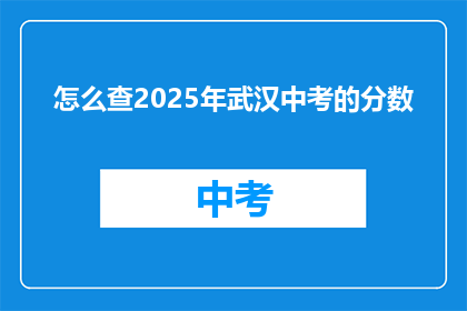 怎么查2025年武汉中考的分数