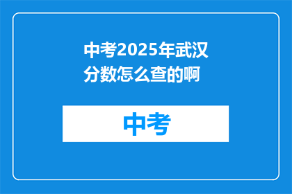 中考2025年武汉分数怎么查的啊