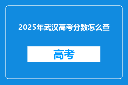 2025年武汉高考分数怎么查