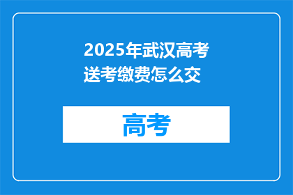 2025年武汉高考送考缴费怎么交