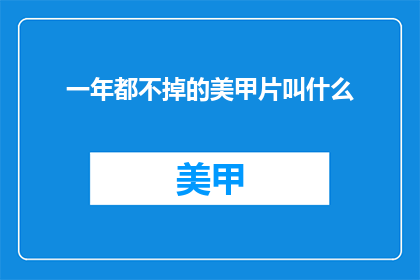一年都不掉的美甲片叫什么
