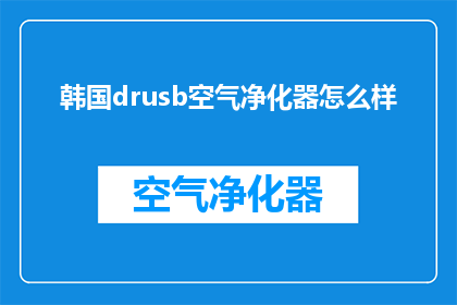韩国drusb空气净化器怎么样