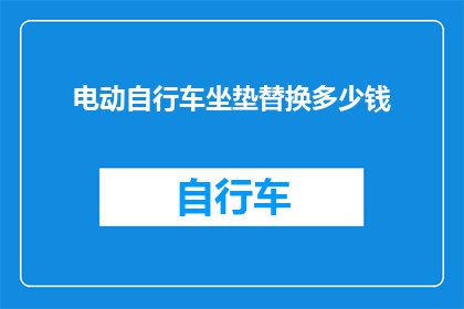 电动自行车坐垫替换多少钱