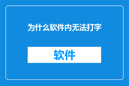 为什么软件内无法打字