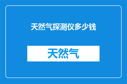 天然气探测仪多少钱