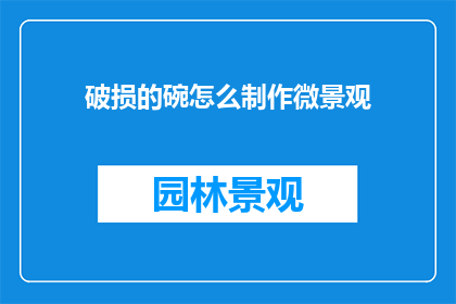 破损的碗怎么制作微景观