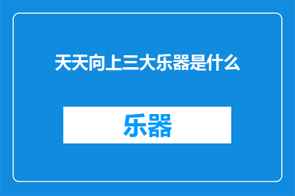 天天向上三大乐器是什么