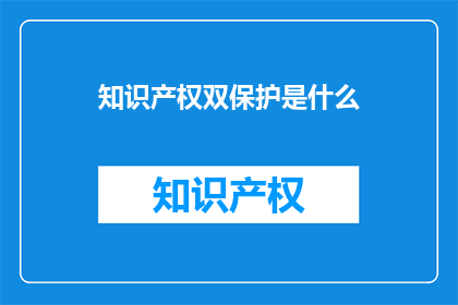知识产权双保护是什么