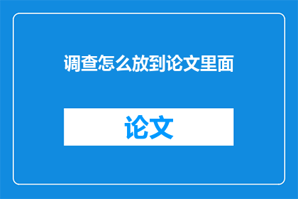 调查怎么放到论文里面