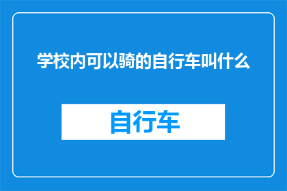 学校内可以骑的自行车叫什么