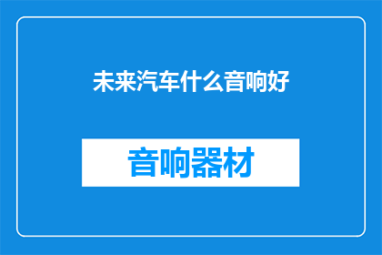 未来汽车什么音响好