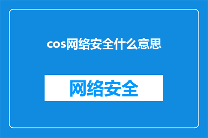 cos网络安全什么意思