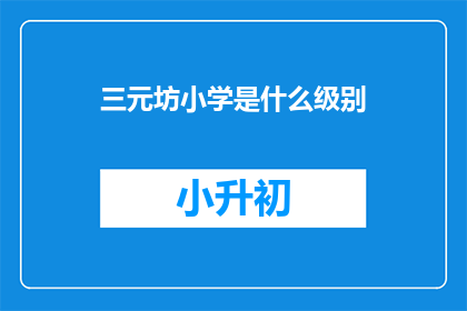 三元坊小学是什么级别