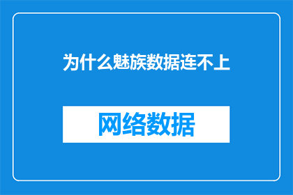 为什么魅族数据连不上
