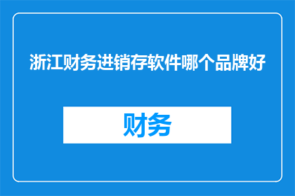 浙江财务进销存软件哪个品牌好