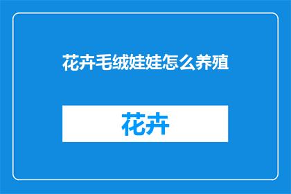 花卉毛绒娃娃怎么养殖