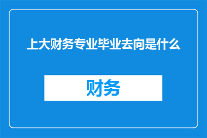 上大财务专业毕业去向是什么