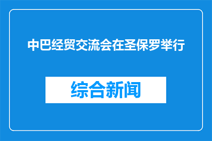 中巴经贸交流会在圣保罗举行