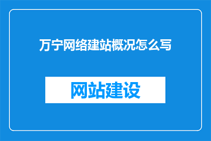 万宁网络建站概况怎么写