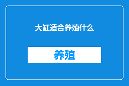 大缸适合养殖什么