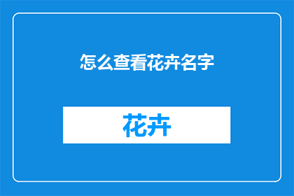 怎么查看花卉名字