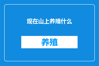 现在山上养殖什么
