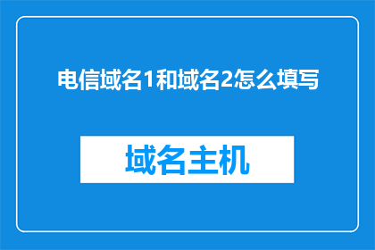 电信域名1和域名2怎么填写