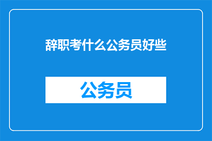 辞职考什么公务员好些