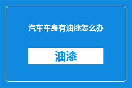 汽车车身有油漆怎么办