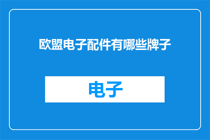 欧盟电子配件有哪些牌子