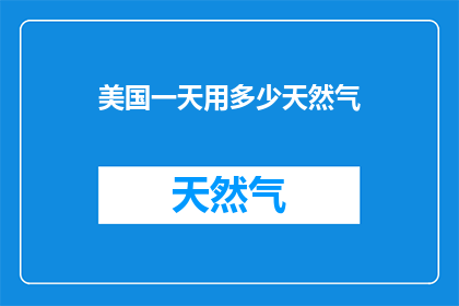 美国一天用多少天然气